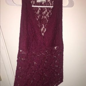 Burgundy lace bodysuit